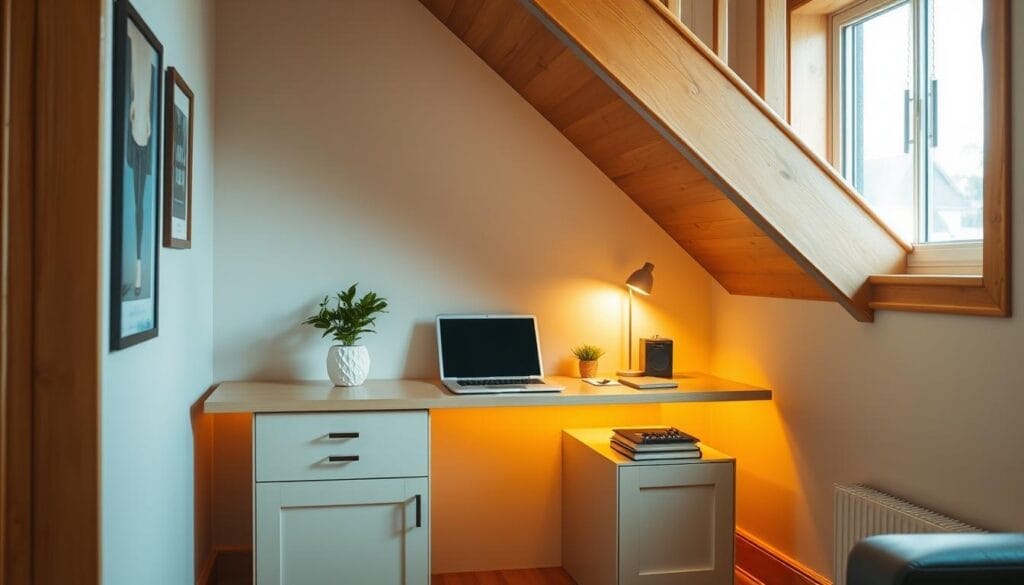 Aménagement sous escalier : solutions de rangement 3 Bureau sous escalier design