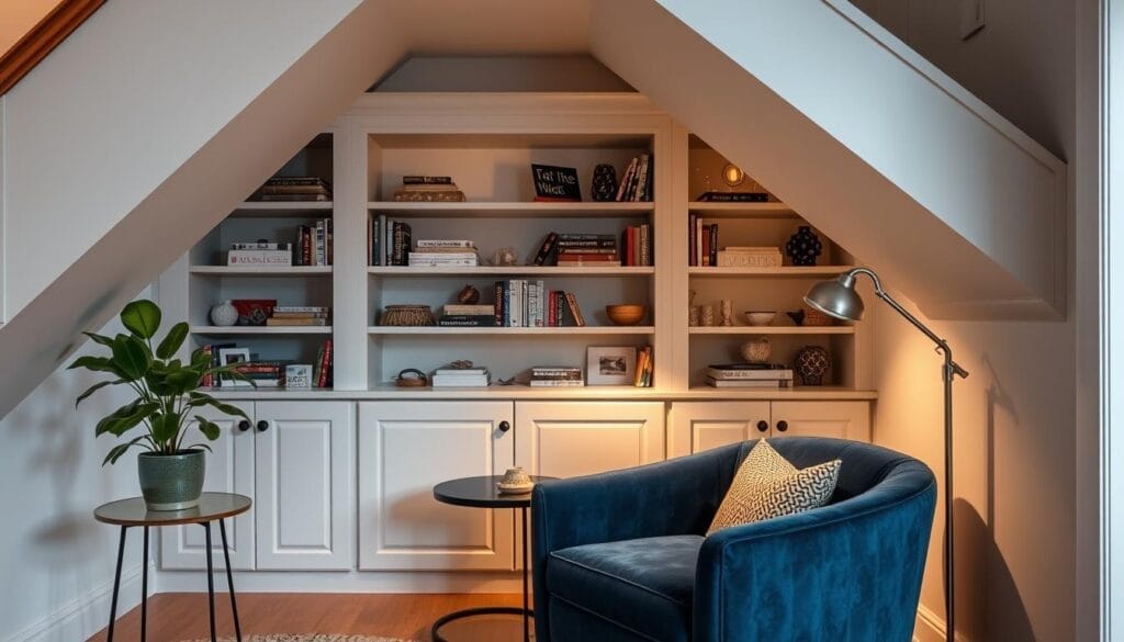 Aménagement sous escalier : solutions de rangement 4 Décoration créative sous escalier