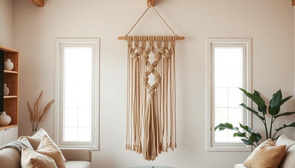 Comment réaliser une diy suspension macramé chez soi 4 Structure de base macramé mural