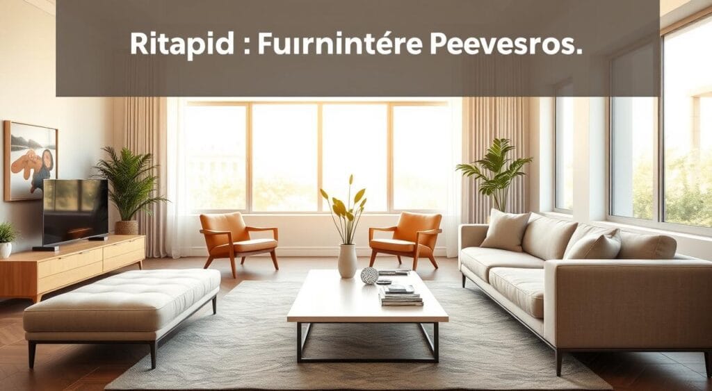 Sklum : Notre Sélection des Meilleurs Produits pour Vous 4 A modern, well-appointed living room with a sleek, minimalist design showcasing a rapid furniture delivery service. In the foreground, a stylish sectional sofa in a neutral tone dominates the scene, accompanied by a low, geometric coffee table. The middle ground features a pair of Scandinavian-inspired armchairs and a tall potted plant, creating a cohesive and visually appealing arrangement. The background is bathed in warm, natural light filtering through large windows, highlighting the clean lines and high-quality materials of the furniture. The overall atmosphere exudes a sense of sophistication, efficiency, and a commitment to exceptional customer experience.