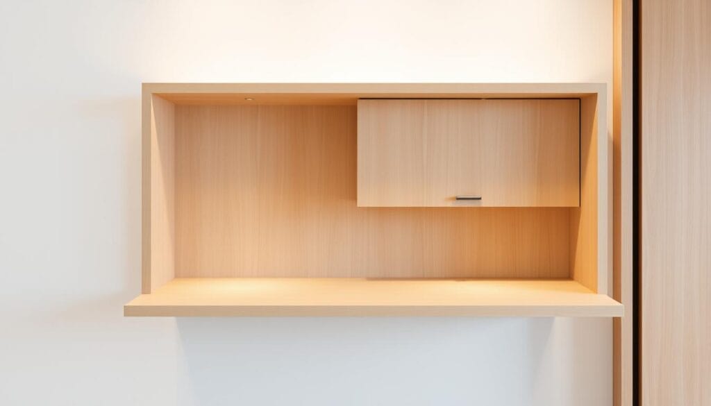 Bureau escamotable mural : gain de place optimal 5 Bureau escamotable mural design