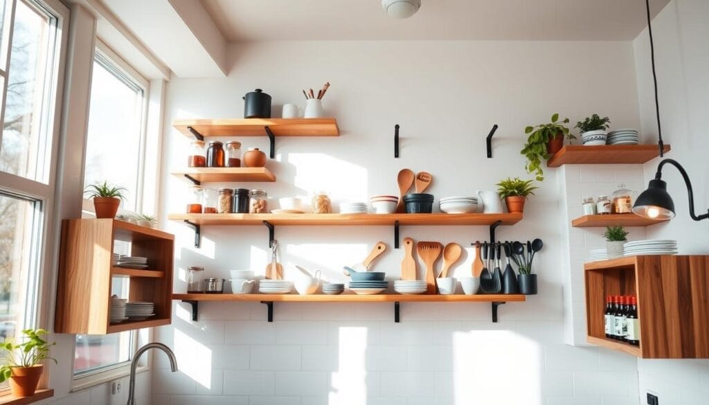 Cuisine petit espace : optimisez votre intérieur 4 Étagères ouvertes cuisine