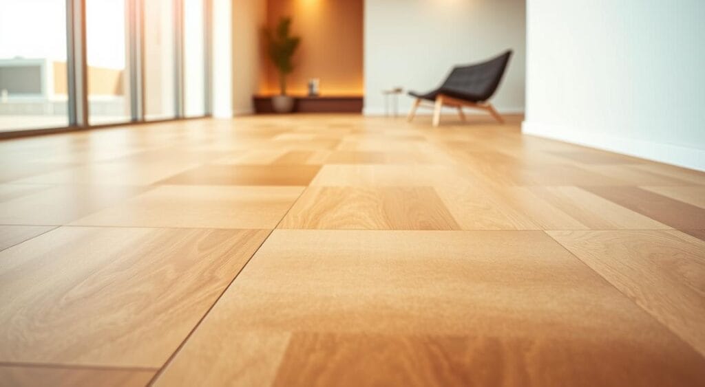 Gerflor France : Votre partenaire pour les revĂȘtements de sol 3 Innovative floor coverings by Gerflor: a vibrant showcase of modern, sustainable solutions. In the foreground, sleek, textured tiles in a warm, earthy palette flow across the frame, hinting at the versatility and design possibilities. The middle ground reveals innovative hybrid flooring with a natural wood grain aesthetic, seamlessly blending durability and aesthetics. In the background, a hint of clean, minimalist architectural details sets the stage, suggesting how these cutting-edge products can elevate any space. Warm, diffused lighting casts a soft, inviting glow, emphasizing the premium quality and attention to detail. The overall composition conveys a sense of forward-thinking innovation, quality craftsmanship, and a commitment to sustainable, design-driven flooring solutions.