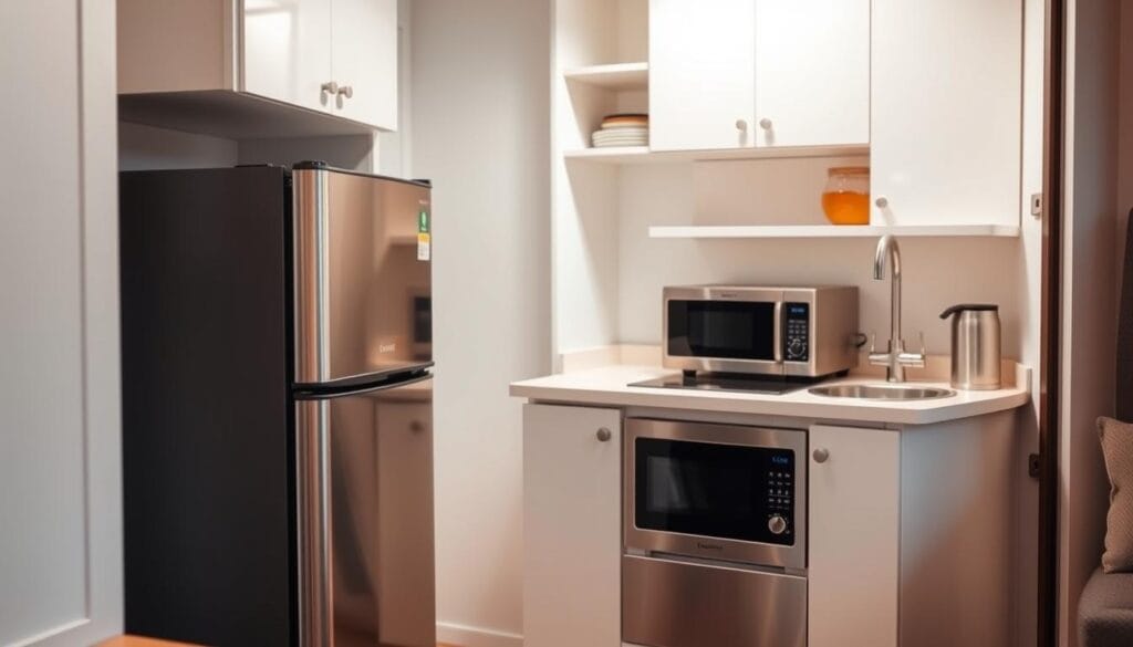 Mini cuisine équipée : aménagez vos petits espaces 5 Mini cuisine équipée avec appareils compacts
