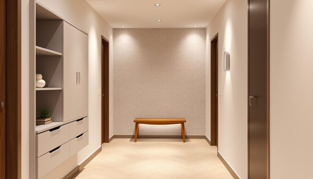 Déco couloir étroit : astuces pour optimiser l'espace 3 Rangement couloir design