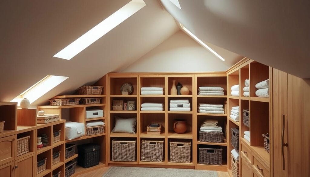 Rangement sous combles : solutions pour optimiser l'espace 5 Rangement sur mesure dans les combles